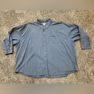 Izod Men's Blue Casual Button-Down Shirt (Size: 5X)